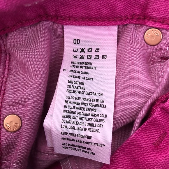 American Eagle Hot Pink Denim Jean Shorts Size 00 - Picture 10 of 10